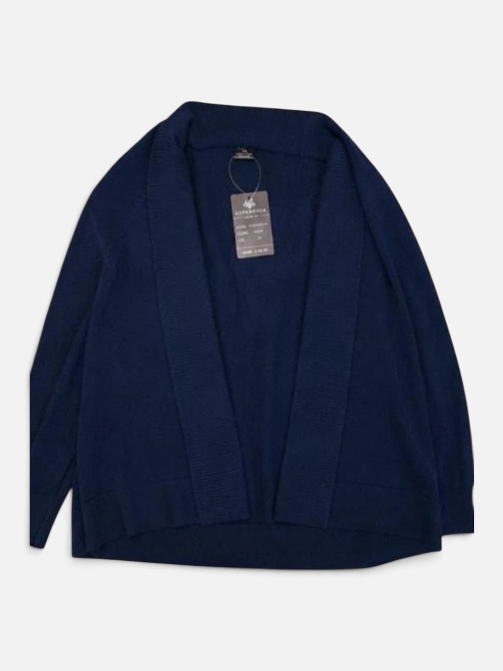 Navy Open-Front Women Cropped  Cardigan Sweater